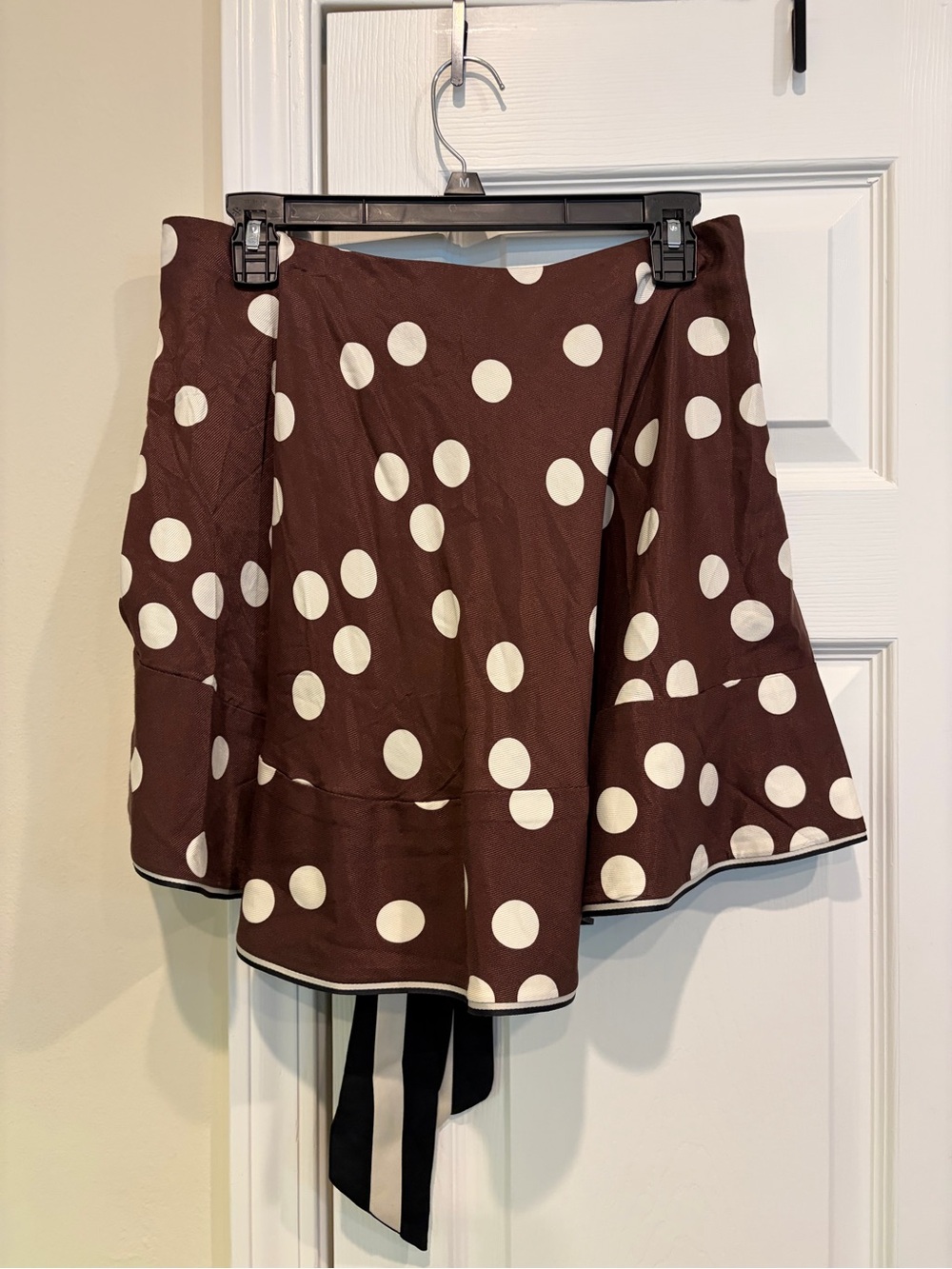 Anthropologie Brown and White Polka Dot Circle Skirt